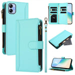 Custodia in pelle con chiusura magnetica, 9 scomparti per carte e cerniera, con cinturino da polso., For Samsung Galaxy A04e / F04 / M04 4G, For Samsung Galaxy A14 5G / 4G, For Samsung Galaxy A34 5G, For Samsung Galaxy A54 5G