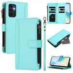 Custodia in pelle con chiusura magnetica, 9 scomparti per carte e cerniera, con cinturino da polso., For Samsung Galaxy A13 5G / 4G / A04s, For Samsung Galaxy A22 5G / A22s / F42, For Samsung Galaxy A53 5G, For Samsung Galaxy A73 5G