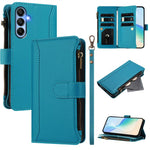 Custodia in pelle con chiusura magnetica, 9 scomparti per carte e cerniera, con cinturino da polso., For Samsung Galaxy A15 5G / 4G, For Samsung Galaxy A55 5G, For Samsung Galaxy A35 5G, For Samsung Galaxy A25 5G