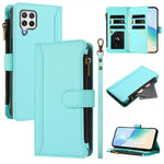 Custodia in pelle con chiusura magnetica, 9 scomparti per carte e cerniera, con cinturino da polso., For Samsung Galaxy A03s 164mm, For Samsung Galaxy A03s 166mm, For Samsung Galaxy A03s 165.8mm, For Samsung Galaxy A22 4G