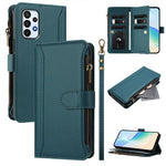 Custodia in pelle con chiusura magnetica, 9 scomparti per carte e cerniera, con cinturino da polso., For Samsung Galaxy A24 4G, For Samsung Galaxy A23 5G / 4G / M23, For Samsung Galaxy A32 5G / M32 5G, For Samsung Galaxy A04 Core / A03 Core