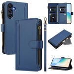 Custodia in pelle con chiusura magnetica, 9 scomparti per carte e cerniera, con cinturino da polso., For Galaxy A27 5G, For Samsung Galaxy A06 4G / 5G, For Samsung Galaxy A56 5G, For Samsung Galaxy A26 5G