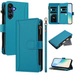 Custodia in pelle con chiusura magnetica, 9 scomparti per carte e cerniera, con cinturino da polso., For Galaxy A27 5G, For Samsung Galaxy A06 4G / 5G, For Samsung Galaxy A56 5G, For Samsung Galaxy A26 5G