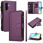 Custodia in pelle con chiusura magnetica, 9 scomparti per carte e cerniera, con cinturino da polso., For Samsung Galaxy A36 5G, For Samsung Galaxy A05 / M05 / F05 4G, For Samsung Galaxy A16 5G / 4G, For Samsung Galaxy A05s / F14 4G
