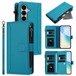 Custodia in pelle con chiusura magnetica, 9 scomparti per carte e cerniera, con cinturino da polso., For Galaxy A27 5G, For Samsung Galaxy A06 4G / 5G, For Samsung Galaxy A56 5G, For Samsung Galaxy A26 5G