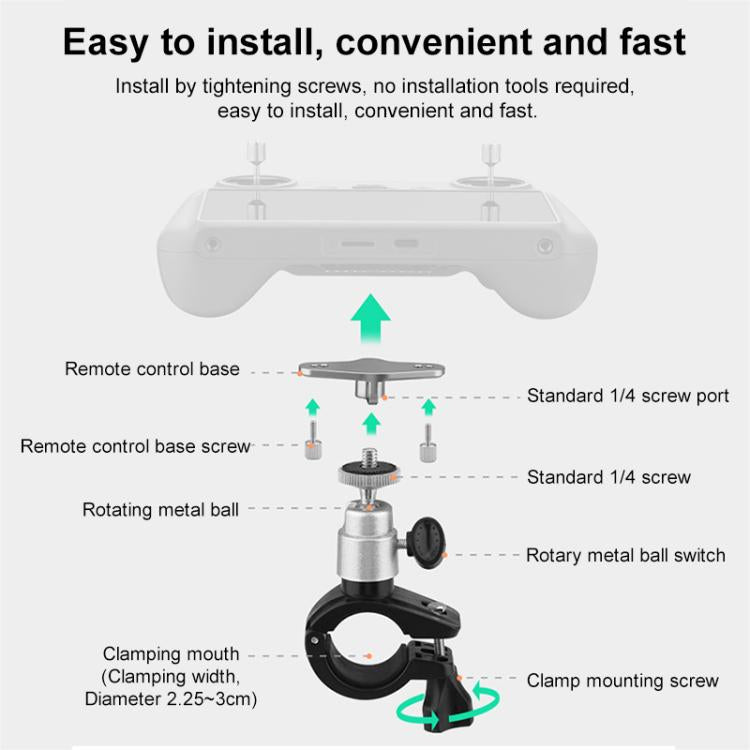 Adattatore base supporto bicicletta per telecomando DJI RC/RC 2