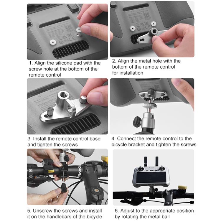 Adattatore base supporto bicicletta per telecomando DJI RC/RC 2