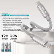 WK WDC-64 PD65W Type-C to Type-C Fast Charging Data Cable, Length: 1.2m, WDC-64