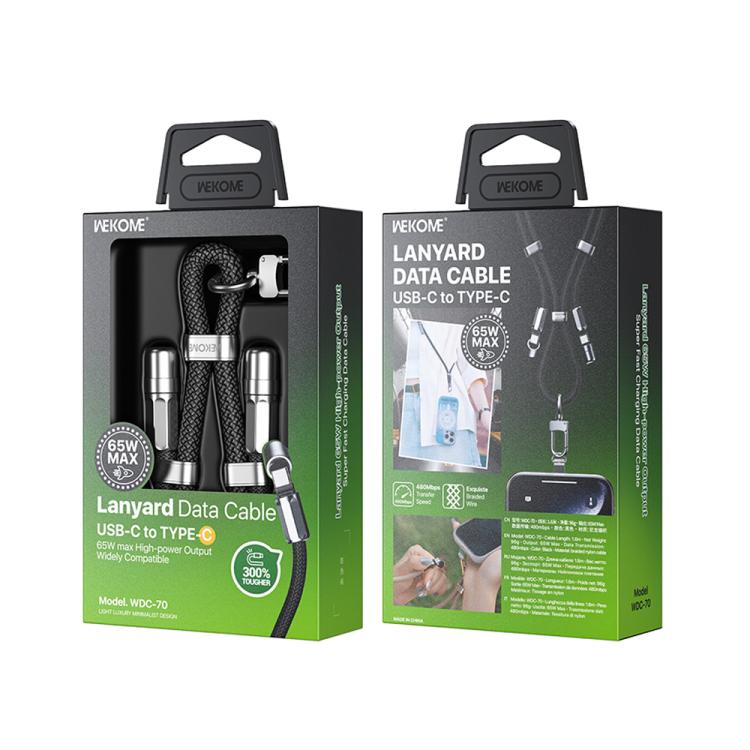 Cavo dati WK WDC-70 Type-C 65W 1,6m per smartphone