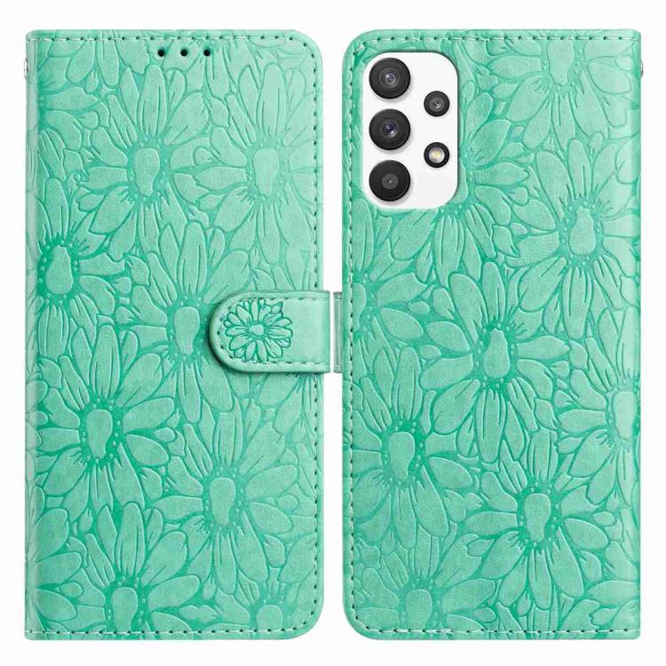 Custodia per telefono in pelle con motivo a margherite in rilievo, For Samsung Galaxy A72, For Samsung Galaxy A52 5G
