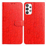 Custodia per telefono in pelle con motivo a margherite in rilievo, For Samsung Galaxy A53 5G, For Samsung Galaxy A73