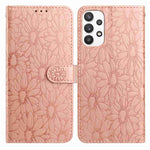 Custodia per telefono in pelle con motivo a margherite in rilievo, For Samsung Galaxy A53 5G, For Samsung Galaxy A73