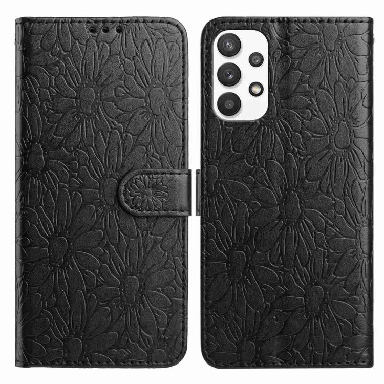 Custodia per telefono in pelle con motivo a margherite in rilievo, For Samsung Galaxy A53 5G, For Samsung Galaxy A73