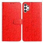 Custodia per telefono in pelle con motivo a margherite in rilievo, For Samsung Galaxy A32 5G, For Samsung Galaxy A02s EU Edition