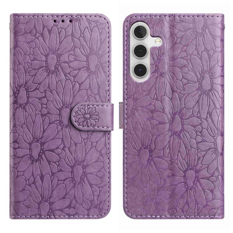 Custodia per telefono in pelle con motivo a margherite in rilievo, For Samsung Galaxy A26 5G, For Samsung Galaxy A36 5G