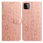 Custodia per telefono in pelle con motivo a margherite in rilievo, For Samsung Galaxy A22 5G, For Samsung Galaxy A32 4G