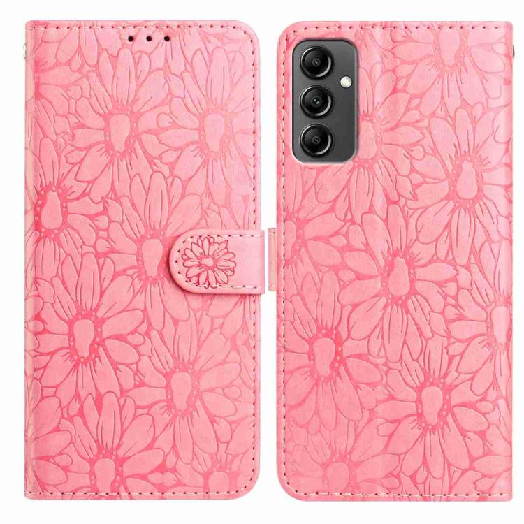 Custodia per telefono in pelle con motivo a margherite in rilievo, For Samsung Galaxy A04e, For Samsung Galaxy A14 5G