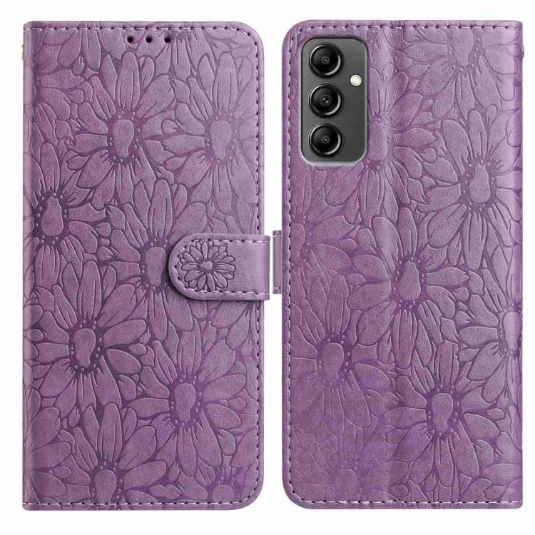 Custodia per telefono in pelle con motivo a margherite in rilievo, For Samsung Galaxy A04e, For Samsung Galaxy A14 5G