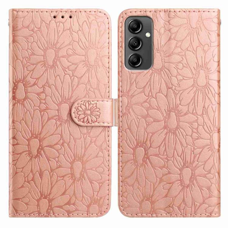 Custodia per telefono in pelle con motivo a margherite in rilievo, For Samsung Galaxy A04e, For Samsung Galaxy A14 5G