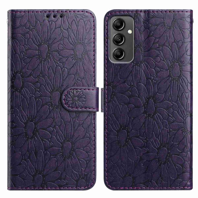 Custodia per telefono in pelle con motivo a margherite in rilievo, For Samsung Galaxy A04e, For Samsung Galaxy A14 5G