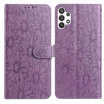 Custodia per telefono in pelle con motivo a margherite in rilievo, For Samsung Galaxy A03, For Samsung Galaxy A13 4G