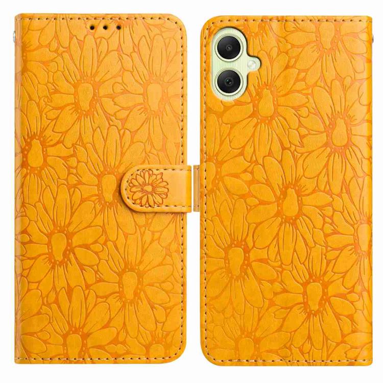 Custodia per telefono in pelle con motivo a margherite in rilievo, For Samsung Galaxy A06 4G / 5G, For Samsung Galaxy A56 5G