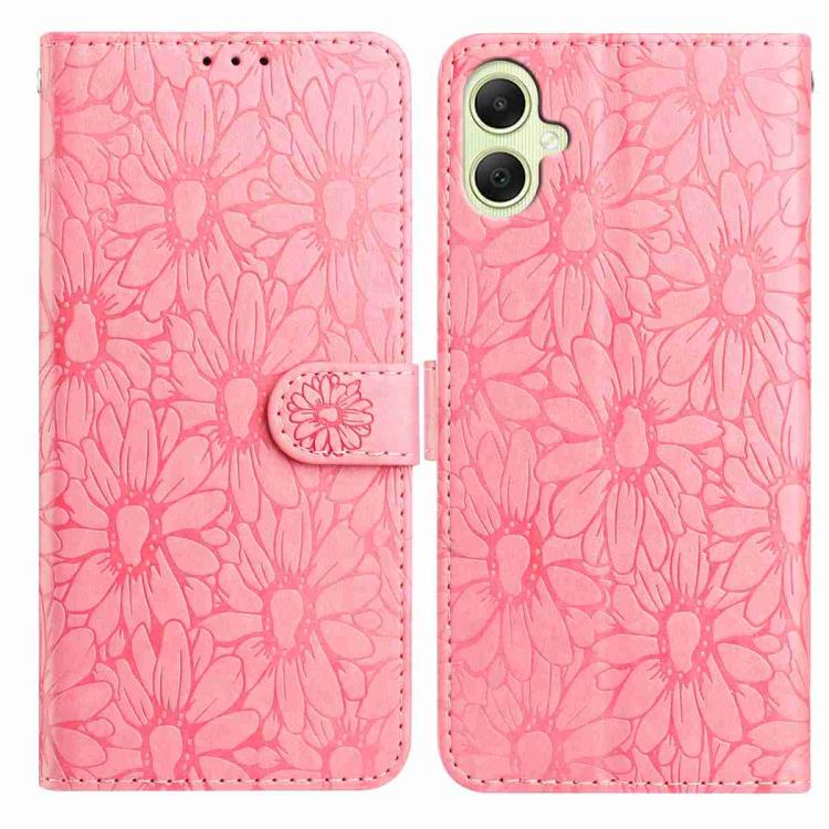 Custodia per telefono in pelle con motivo a margherite in rilievo, For Samsung Galaxy A06 4G / 5G, For Samsung Galaxy A56 5G