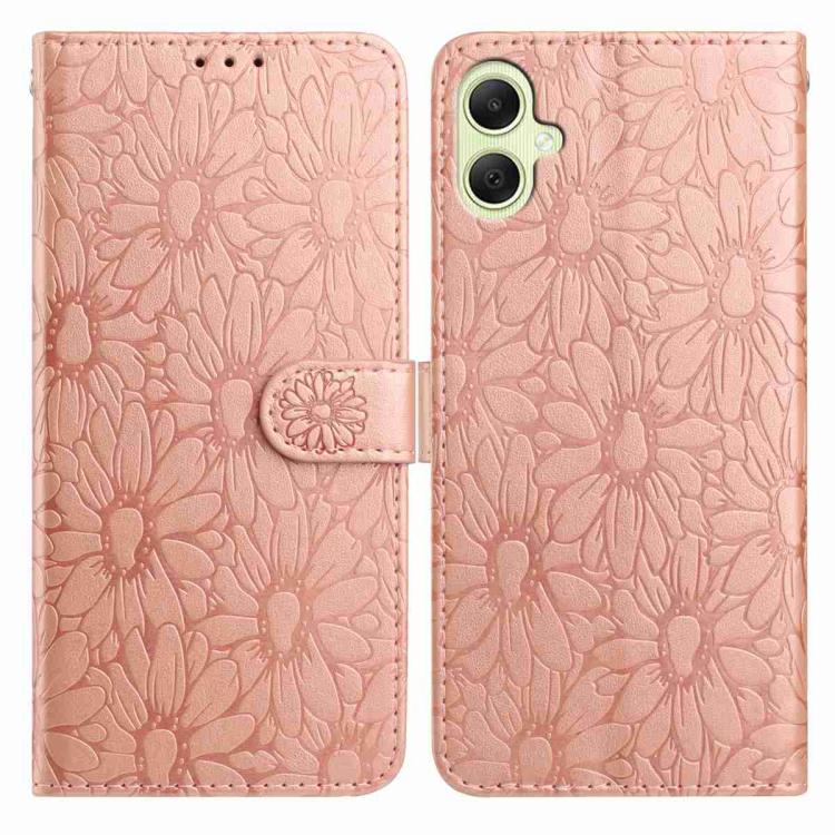 Custodia per telefono in pelle con motivo a margherite in rilievo, For Samsung Galaxy A06 4G / 5G, For Samsung Galaxy A56 5G