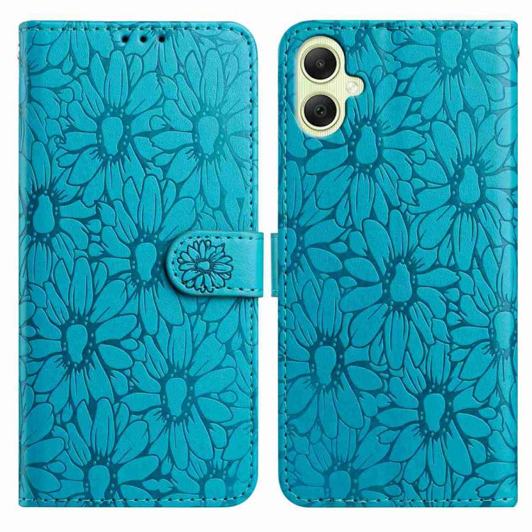 Custodia per telefono in pelle con motivo a margherite in rilievo, For Samsung Galaxy A06 4G / 5G, For Samsung Galaxy A56 5G