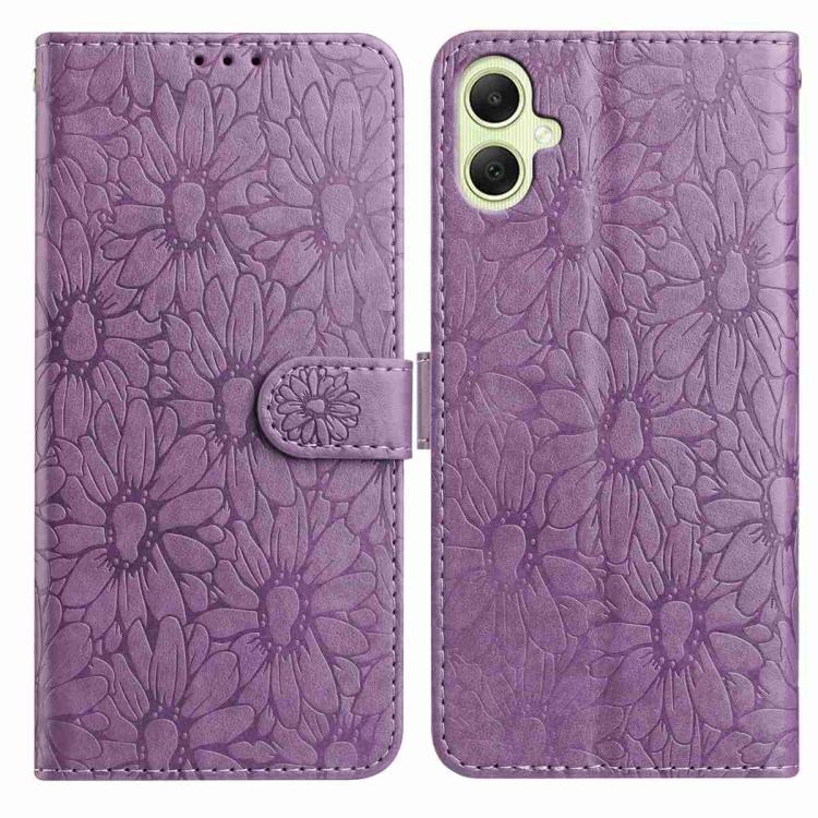 Custodia per telefono in pelle con motivo a margherite in rilievo, For Samsung Galaxy A05, For Samsung Galaxy A25 5G