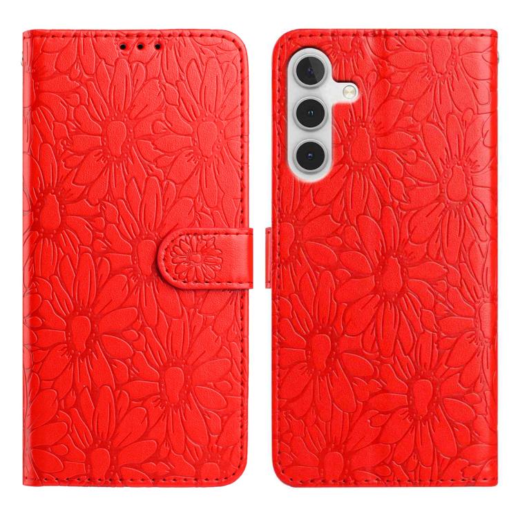 Custodia per telefono in pelle con motivo a margherite in rilievo, For Samsung Galaxy A04, For Samsung Galaxy A04s / A13 5G