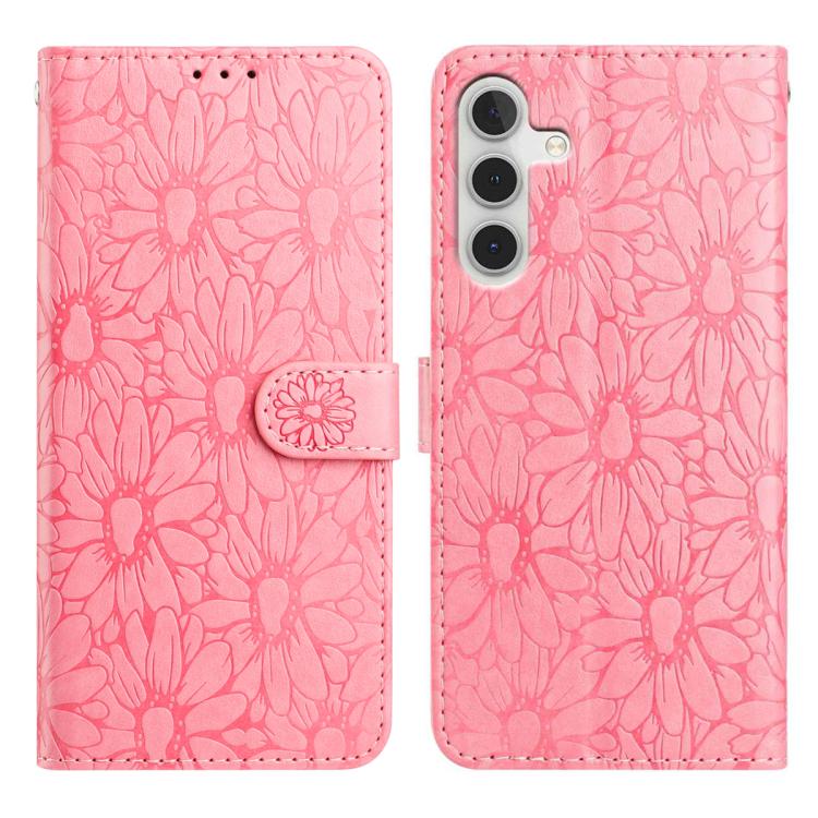 Custodia per telefono in pelle con motivo a margherite in rilievo, For Samsung Galaxy A04, For Samsung Galaxy A04s / A13 5G