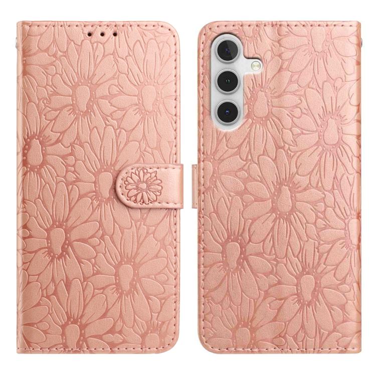 Custodia per telefono in pelle con motivo a margherite in rilievo, For Samsung Galaxy A04, For Samsung Galaxy A04s / A13 5G