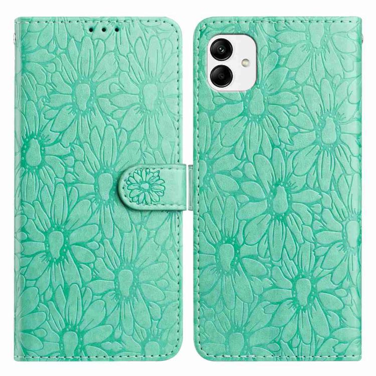 Custodia per telefono in pelle con motivo a margherite in rilievo, For Samsung Galaxy A04e, For Samsung Galaxy A14 5G