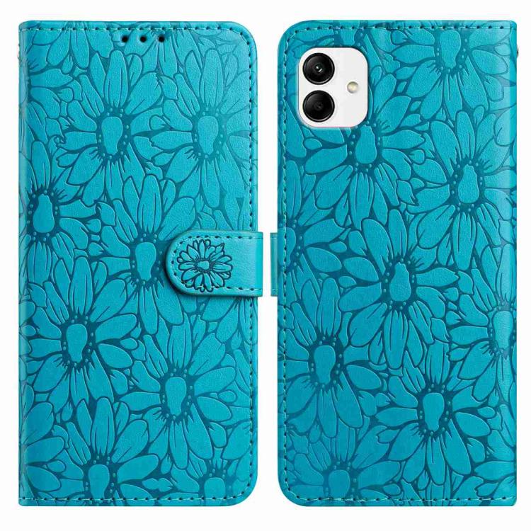 Custodia per telefono in pelle con motivo a margherite in rilievo, For Samsung Galaxy A04e, For Samsung Galaxy A14 5G