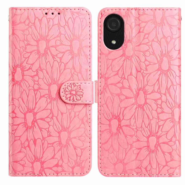 Custodia per telefono in pelle con motivo a margherite in rilievo, For Samsung Galaxy A03 Core, For Samsung Galaxy A33 5G