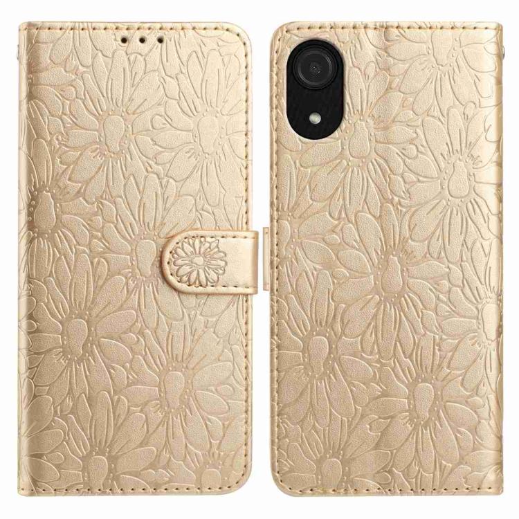 Custodia per telefono in pelle con motivo a margherite in rilievo, For Samsung Galaxy A03 Core, For Samsung Galaxy A33 5G