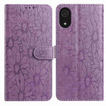 Custodia per telefono in pelle con motivo a margherite in rilievo, For Samsung Galaxy A03 Core, For Samsung Galaxy A33 5G