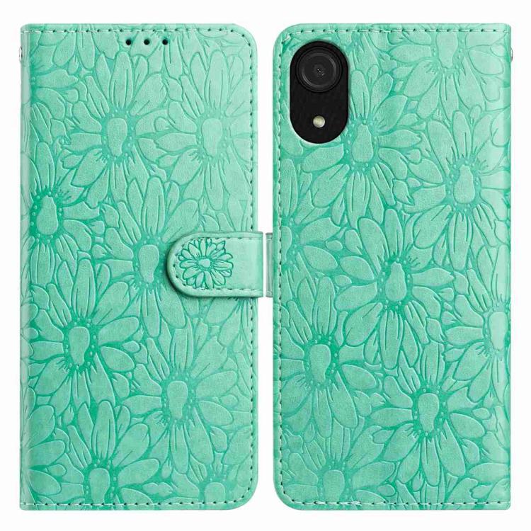 Custodia per telefono in pelle con motivo a margherite in rilievo, For Samsung Galaxy A03 Core, For Samsung Galaxy A33 5G