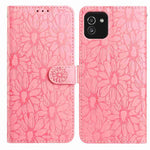 Custodia per telefono in pelle con motivo a margherite in rilievo, For Samsung Galaxy A03, For Samsung Galaxy A13 4G