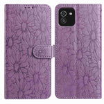 Custodia per telefono in pelle con motivo a margherite in rilievo, For Samsung Galaxy A03, For Samsung Galaxy A13 4G