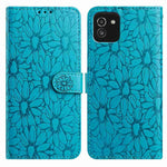 Custodia per telefono in pelle con motivo a margherite in rilievo, For Samsung Galaxy A03, For Samsung Galaxy A13 4G