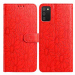 Custodia per telefono in pelle con motivo a margherite in rilievo, For Samsung Galaxy A32 5G, For Samsung Galaxy A02s EU Edition