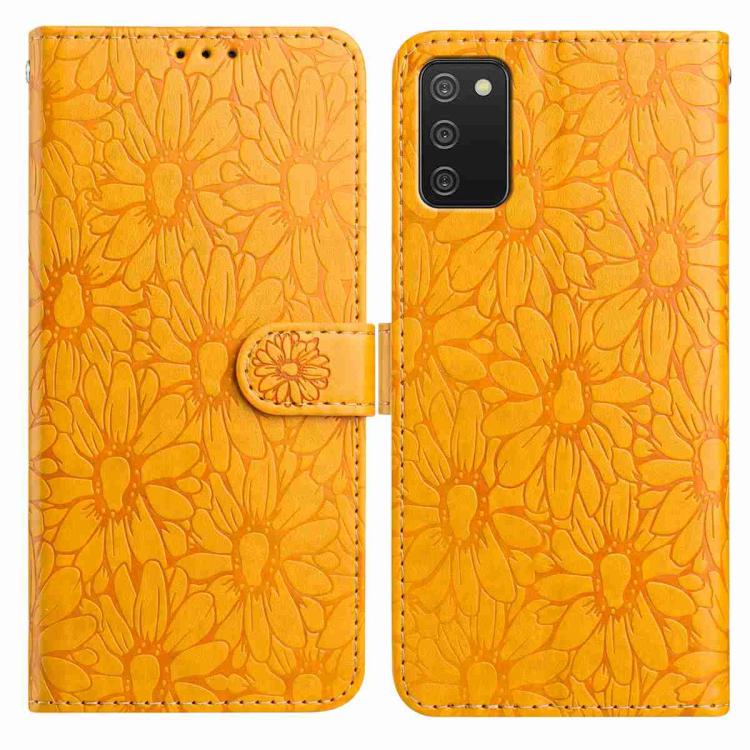 Custodia per telefono in pelle con motivo a margherite in rilievo, For Samsung Galaxy A32 5G, For Samsung Galaxy A02s EU Edition