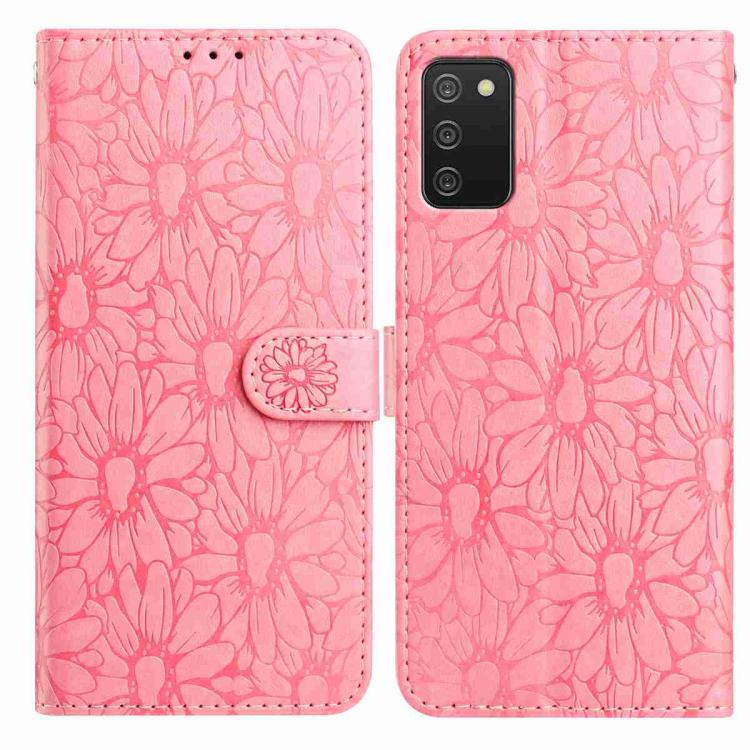 Custodia per telefono in pelle con motivo a margherite in rilievo, For Samsung Galaxy A32 5G, For Samsung Galaxy A02s EU Edition