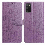 Custodia per telefono in pelle con motivo a margherite in rilievo, For Samsung Galaxy A32 5G, For Samsung Galaxy A02s EU Edition