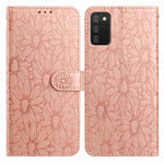 Custodia per telefono in pelle con motivo a margherite in rilievo, For Samsung Galaxy A32 5G, For Samsung Galaxy A02s EU Edition