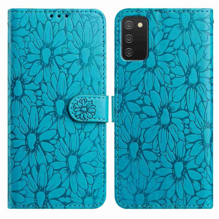 Custodia per telefono in pelle con motivo a margherite in rilievo, For Samsung Galaxy A32 5G, For Samsung Galaxy A02s EU Edition