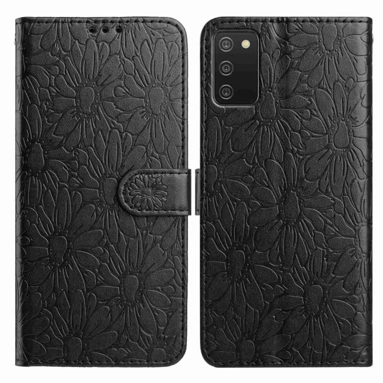 Custodia per telefono in pelle con motivo a margherite in rilievo, For Samsung Galaxy A32 5G, For Samsung Galaxy A02s EU Edition