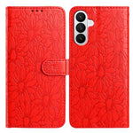 Custodia per telefono in pelle con motivo a margherite in rilievo, For Samsung Galaxy A57 5G, For Samsung Galaxy A37 5G